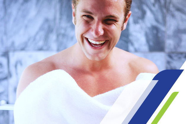 Homem com higiene corporal